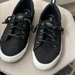 Sperry Black Canvas Lace-Up Shoes
